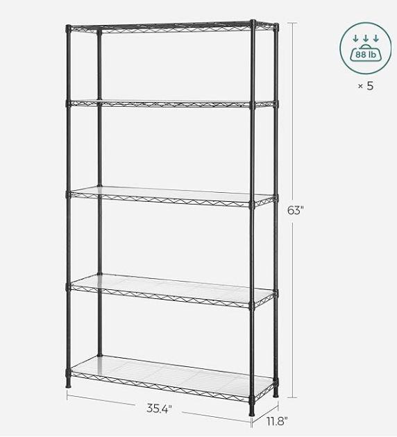 SPECIAL, 5-Tier 63``Storage Shelves, Wire Shelving Unit,  unassembled