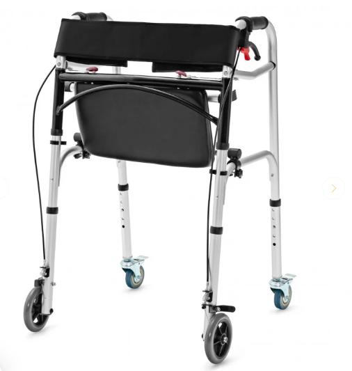 Height Adjustable Aluminum Walker with Rolling Wheels and Brakes (TAX FREE)