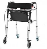 Height Adjustable Aluminum Walker with Rolling Wheels and Brakes (TAX FREE)