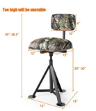 Swivel Hunting Chair Tripod Blind Stool with Detachable Backrest