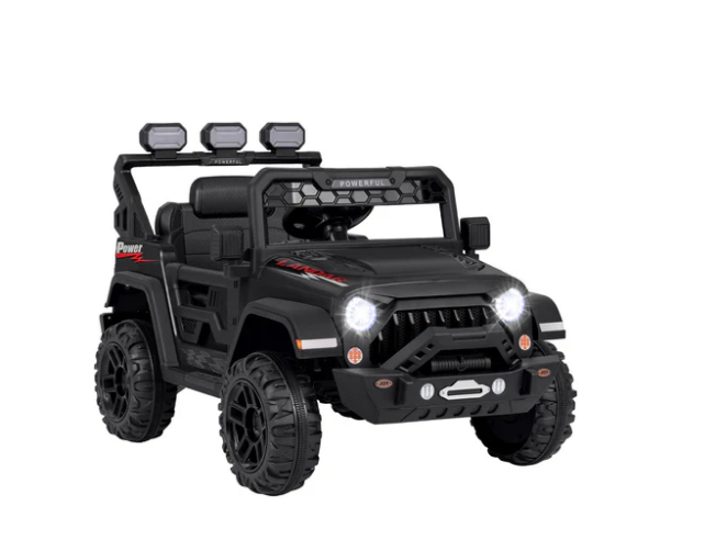 12V Electric Kids Ride on Truck with Remote Control and Music, Black