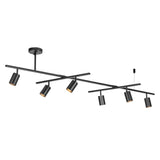 West 64'' 6 -Light Swing Arm Track Lighting Track Kit with Dimmable and Adjustable Head