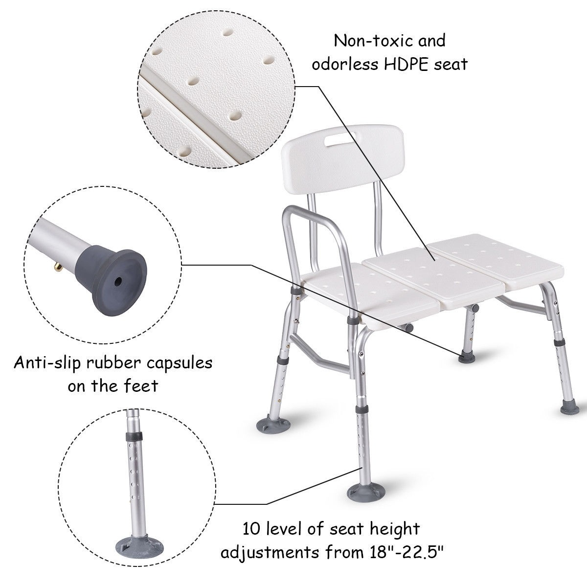 SALE,  Tub Transfer Shower Seat with Adjustable Arm