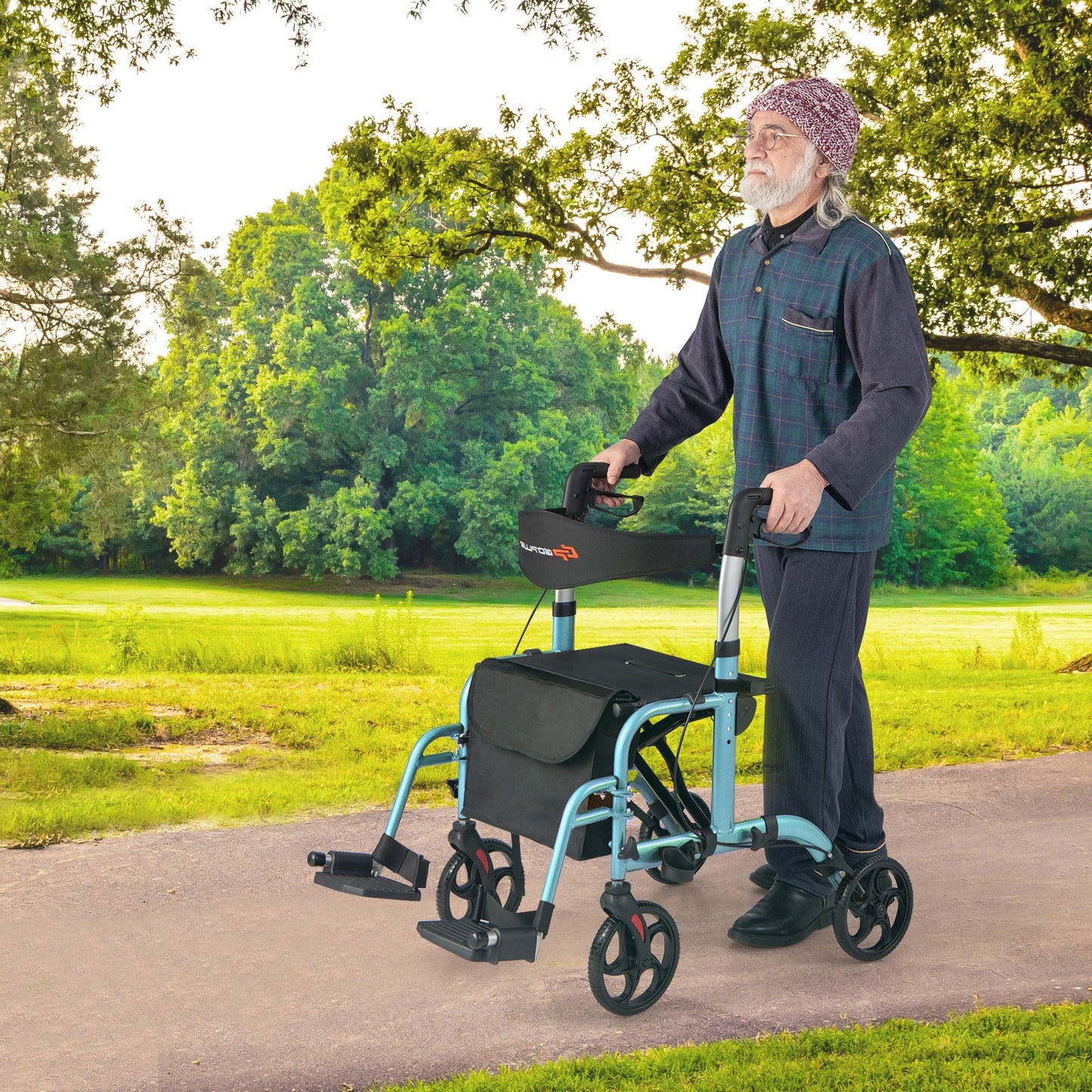 2-in-1 Adjustable Folding Handle  Walker , ASSEMBLED, PLEASE SEE DESC