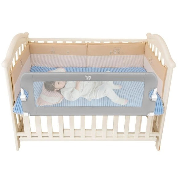 48 Inch Breathable Baby Swing Down Safety Bed Rail Guard-Gray