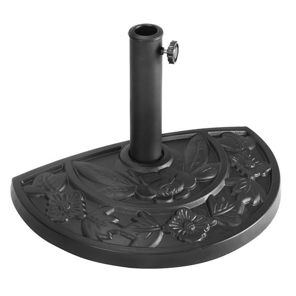 20 in. Half Round Outdoor Patio Umbrella Base in Black