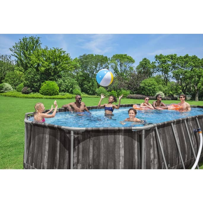 Power Steel 22’ X 12’ X 48’’ Above Ground Pool Set*brand new but pump and sand filter are missing*