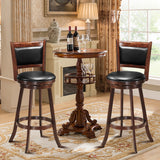 Set of 2 29 Inch Swivel Bar Height Stool Wood Dining Chair Barstool-Brown (Fully Assembled)