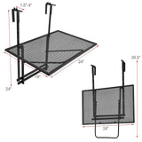 Railing Folding Table with 5-Level Adjustable Heights