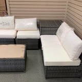 *SALE* 6 Piece Outdoor Wicker Set with pillow storage,  1 pillow not perfect match, fully assembled