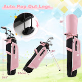 Junior Complete Golf Club Set with Stand Bag Rain Hood-Pink (Customer Return)