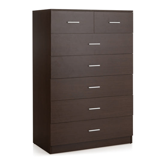 Wooden Chest of Drawers with Anti-toppling Device and Metal Handles