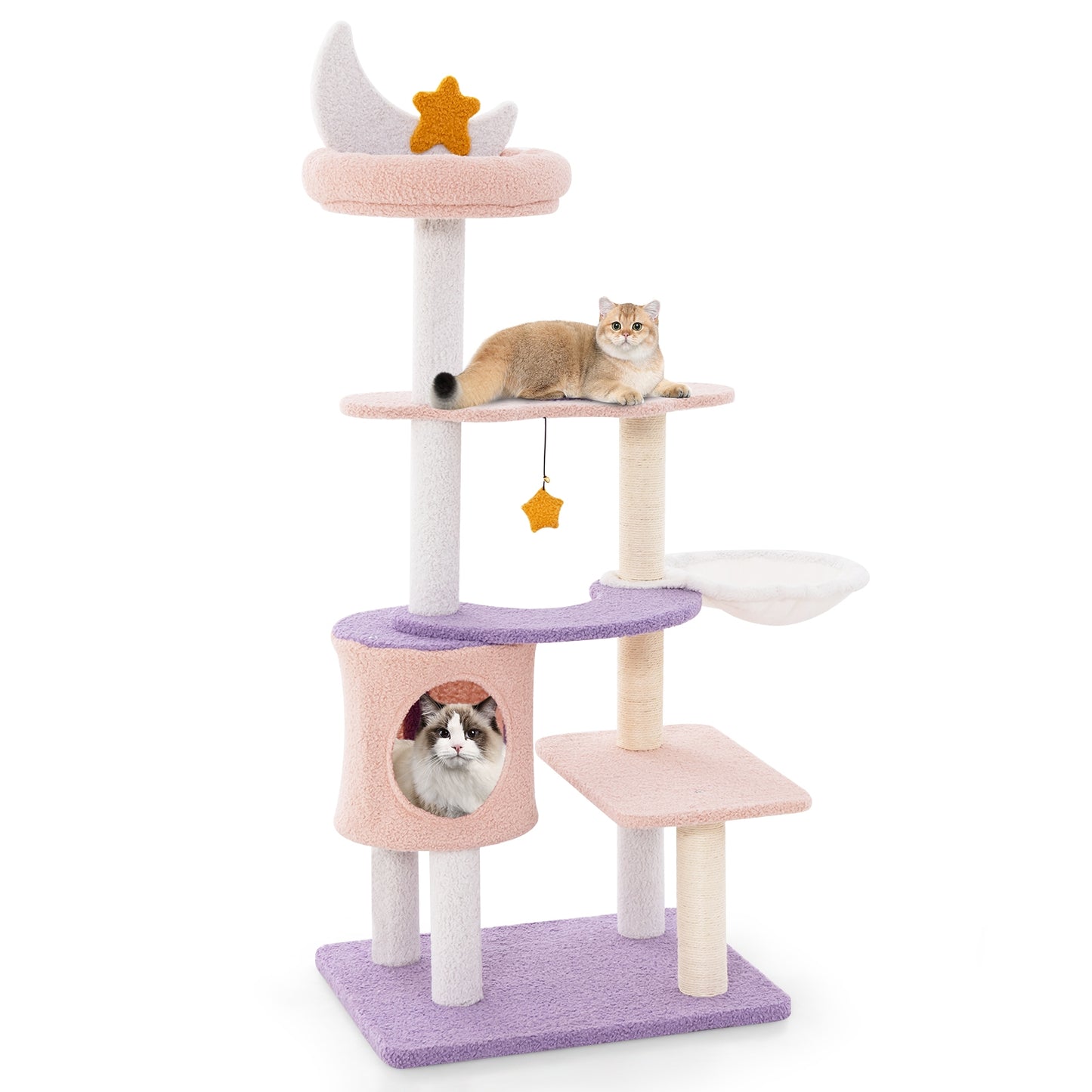 Multi-level Cat Tower with Sisal Covered Scratching Posts -S (Scratch and Dent)