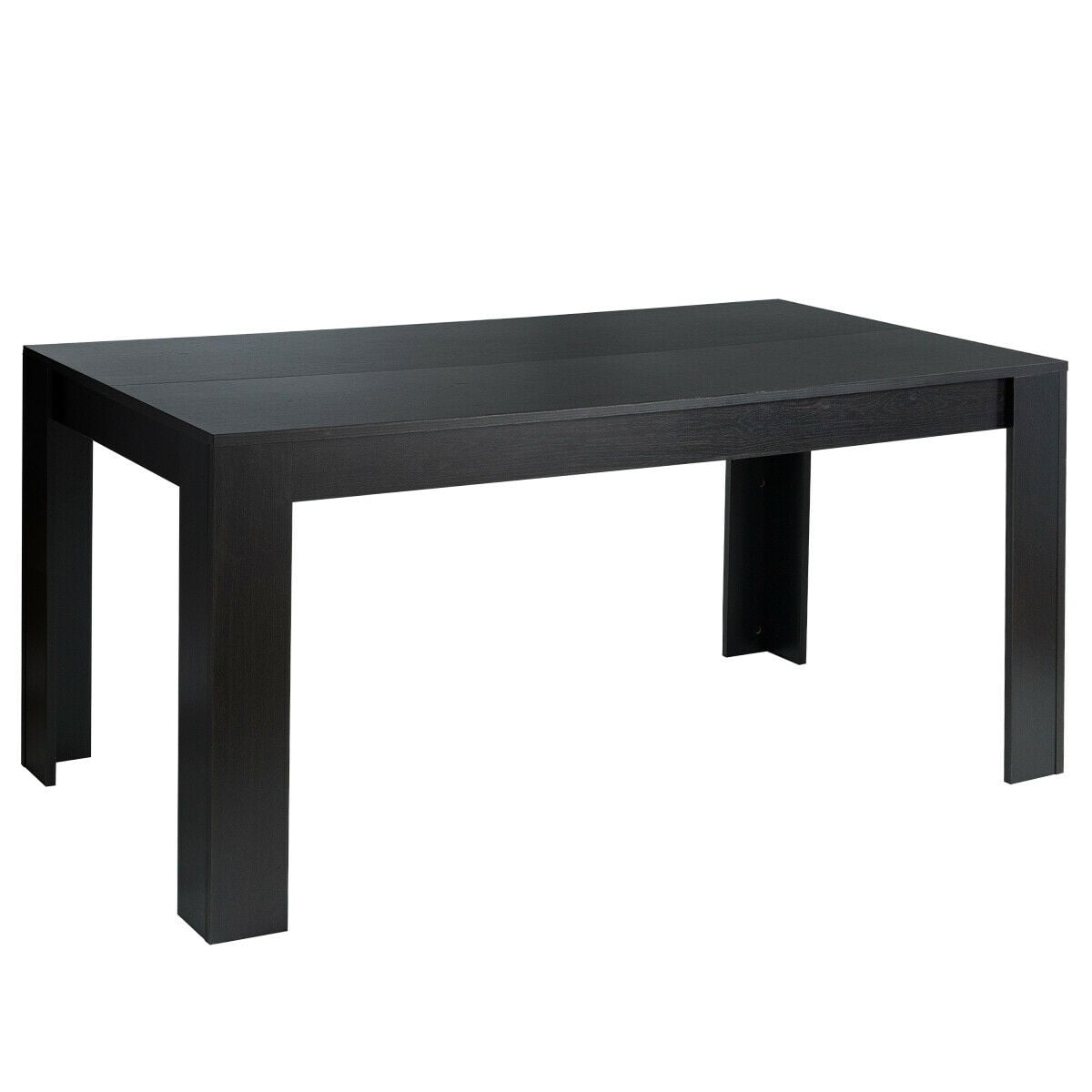 63 Inch Rectangular Modern Dining Kitchen Table for 6 People-Black (Assembled)