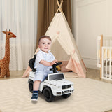 3-In-1 Ride on Push Car Mercedes Benz G350 Stroller Sliding Car with Canopy-White (Unassembled)