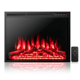 34 Inch Electric Fireplace Recessed with Adjustable Flames