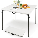 Folding Camping Table with All-Weather HDPE Tabletop and Rustproof Steel Frame-White (Copy)
