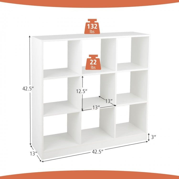 Modern 9-Cube Bookcase with 2 Anti-Tipping Kits for Books Toys Ornaments *SCRATCH & DENT*