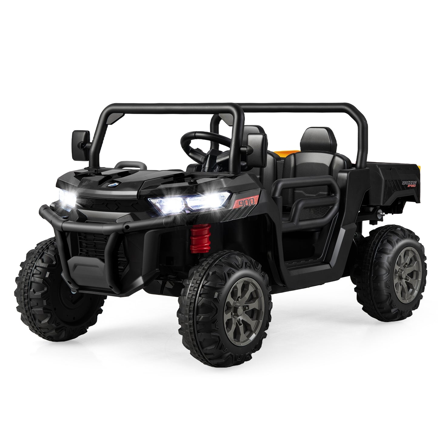 2-Seater Kids Ride On Dump Truck with Dump Bed-Black, Customer return, used, tested, working