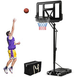 Portable Basketball Hoop with 4.6 to 10 Feet 10-Level Height Adjustable, 1 Box, unassembled