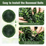 2 Pieces 19 Inch Artificial Topiary Balls Faux Boxwood Ball Plants