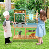 Outdoor Kids Mud Kitchen with Faucet and Water Box - Unassembled