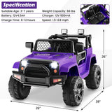 12V Kids Ride On Truck with Remote Control and Headlights- OURS IS BLACK