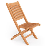 Indonesia Teak Wood Patio Folding Dining Chair with Slatted Seat