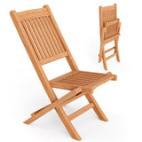 Indonesia Teak Wood Patio Folding Dining Chair with Slatted Seat