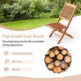 Indonesia Teak Wood Patio Folding Dining Chair with Slatted Seat