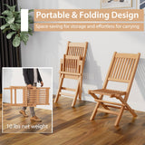 Indonesia Teak Wood Patio Folding Dining Chair with Slatted Seat