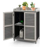 **SPECIAL** Storage Table with 2 Storage Shelves -Gray (Scratch and Dent)