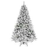 7 Feet Pre-lit Artificial Xmas Tree , white flocked, quick fluff tree