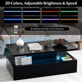 2-tier High Glossy Table-Black (Scratch and Dent, Missing LED)