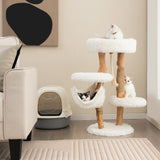 *SPECIAL* -Solid Wood Cat Tower with Jute Scratching Posts and Hanging Rope for Indoor Cats (Fully Assembled)