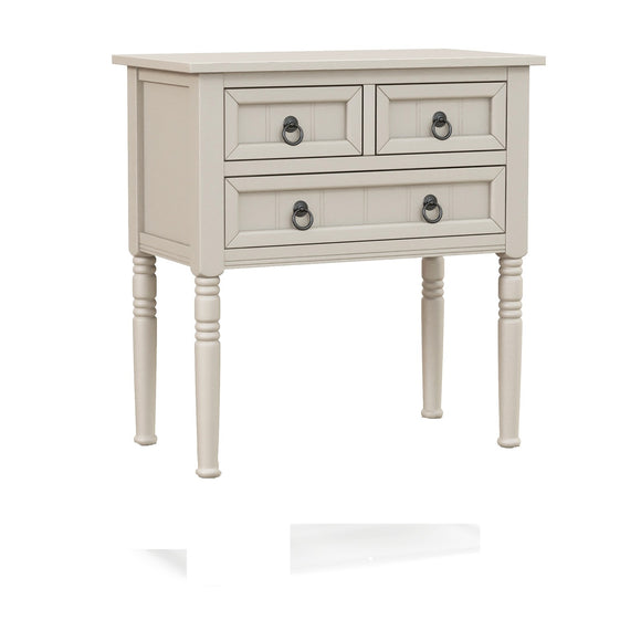 Narrow Console Table with 3 Storage Drawers -Beige (Scratch and Dent)