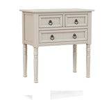 Narrow Console Table with 3 Storage Drawers -Beige (Scratch and Dent)