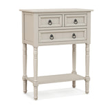 Narrow Console Table with 3 Storage Drawers and Open Bottom Shelf-Beige (Scratch and Dent)