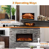 Electric Fireplace in-Wall Recessed with Remote Control and Adjustable Color and Brightness-36 inches