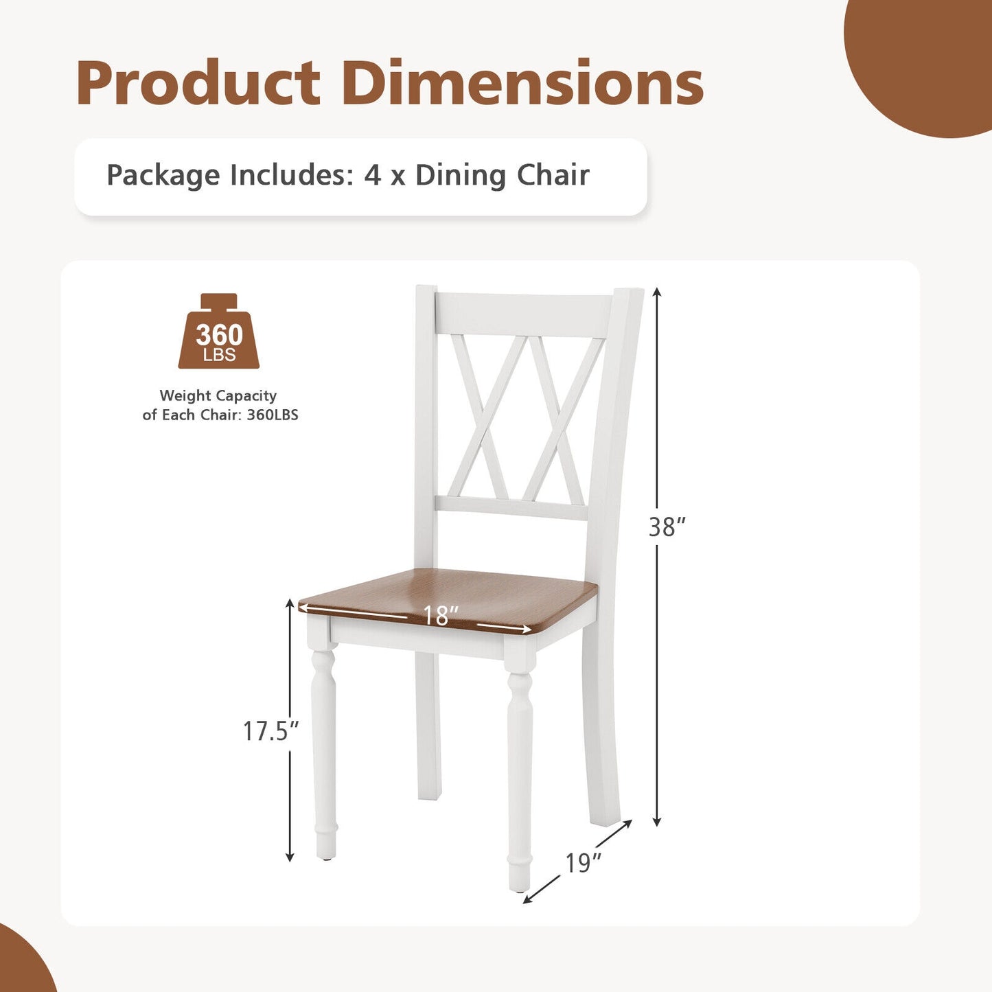 5 Piece farmhouse dining set  Fully Assembled,