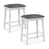 2 Piece Set,  29" Bar Stool with Padded Seat Cushions and Wood Legs