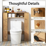 Over The Toilet Storage Cabinet with 2 Open Compartments and 4 Adjustable Shelves-Natural, ASSEMBLED (Copy)