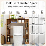 Over The Toilet Storage Cabinet with 2 Open Compartments and 4 Adjustable Shelves-Natural, ASSEMBLED (Copy)