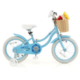 16-Inch Kids Bike with Training Wheels and Adjustable Handlebar Seat-Blue (Copy)