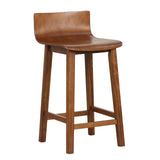 Wood Bar Stools Set of 2 with Solid Back and Seat, fully assembled