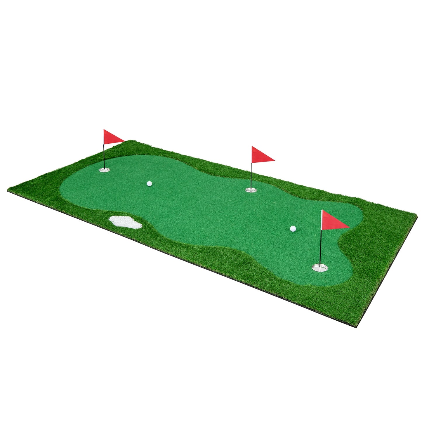 SPECIAL, 10 ft Golf Putting Green with Realistic Artificial Grass Turf-missing 1 flag but has 3 cups