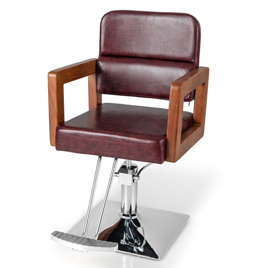 Hydraulic Barber Salon Chair -Red (assembled) Scratch & Dent