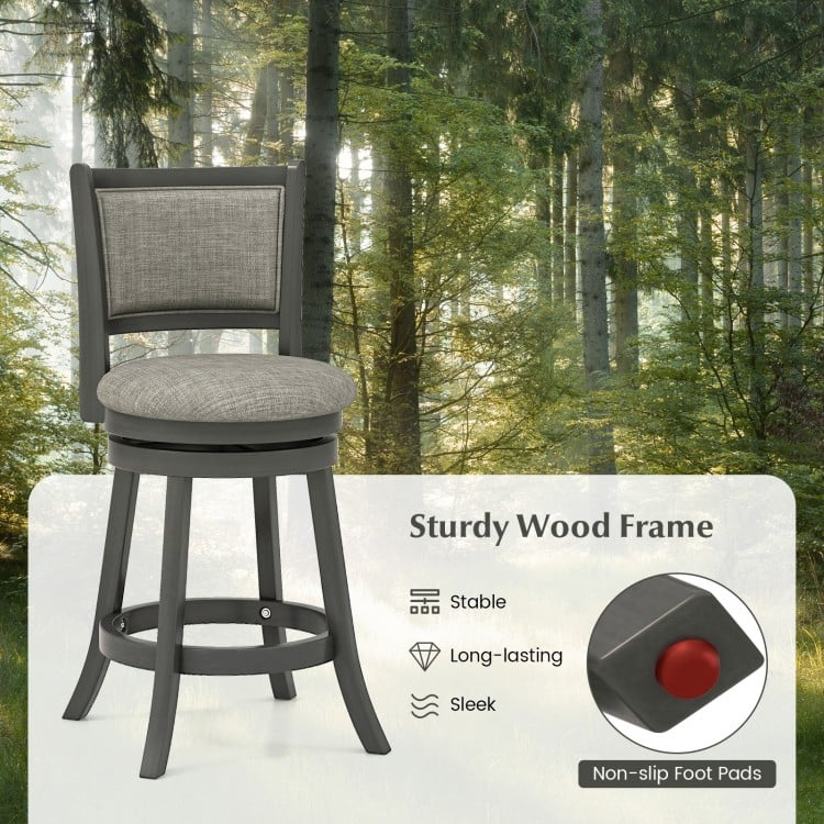 2 Piece Set, Swivel Bar Stools, Fully Assembled, Scratch & Dent, Grey, please see image