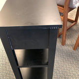 Wood End Table with Drawer Double Shelf, Fully Assembled, Black, small imperfection