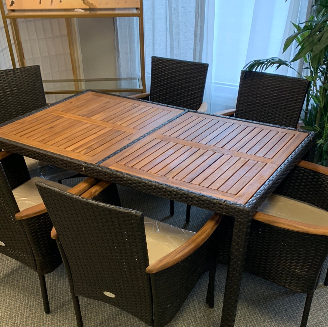 7 Piece Outddor Dining Set, Fully Assembled